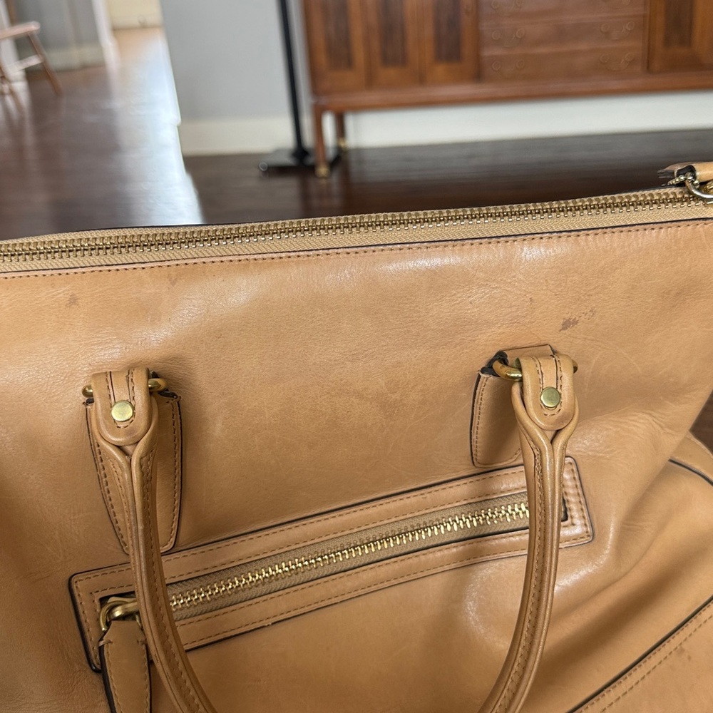 Coach Sand Legacy Glove Tanned Leather Rory North South Satchel Shoulder Bag - Picture 8 of 8